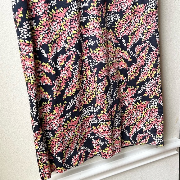 LK Bennett Dr Gabriel Shift Dress Navy Blue/Pink/Yellow Abstract Blossom Sz 6 - Picture 6 of 14